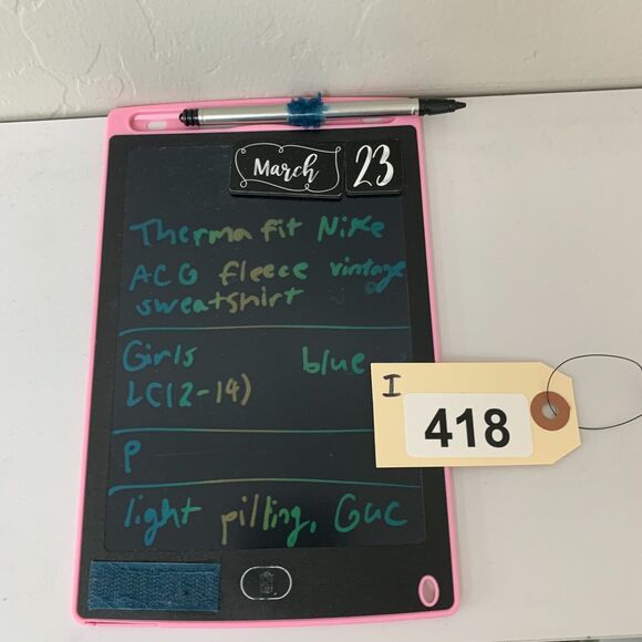 Vintage Nike ACG Therma Fit Sweatshirt Girls L Large Blue All Condition Gear - Picture 14 of 15